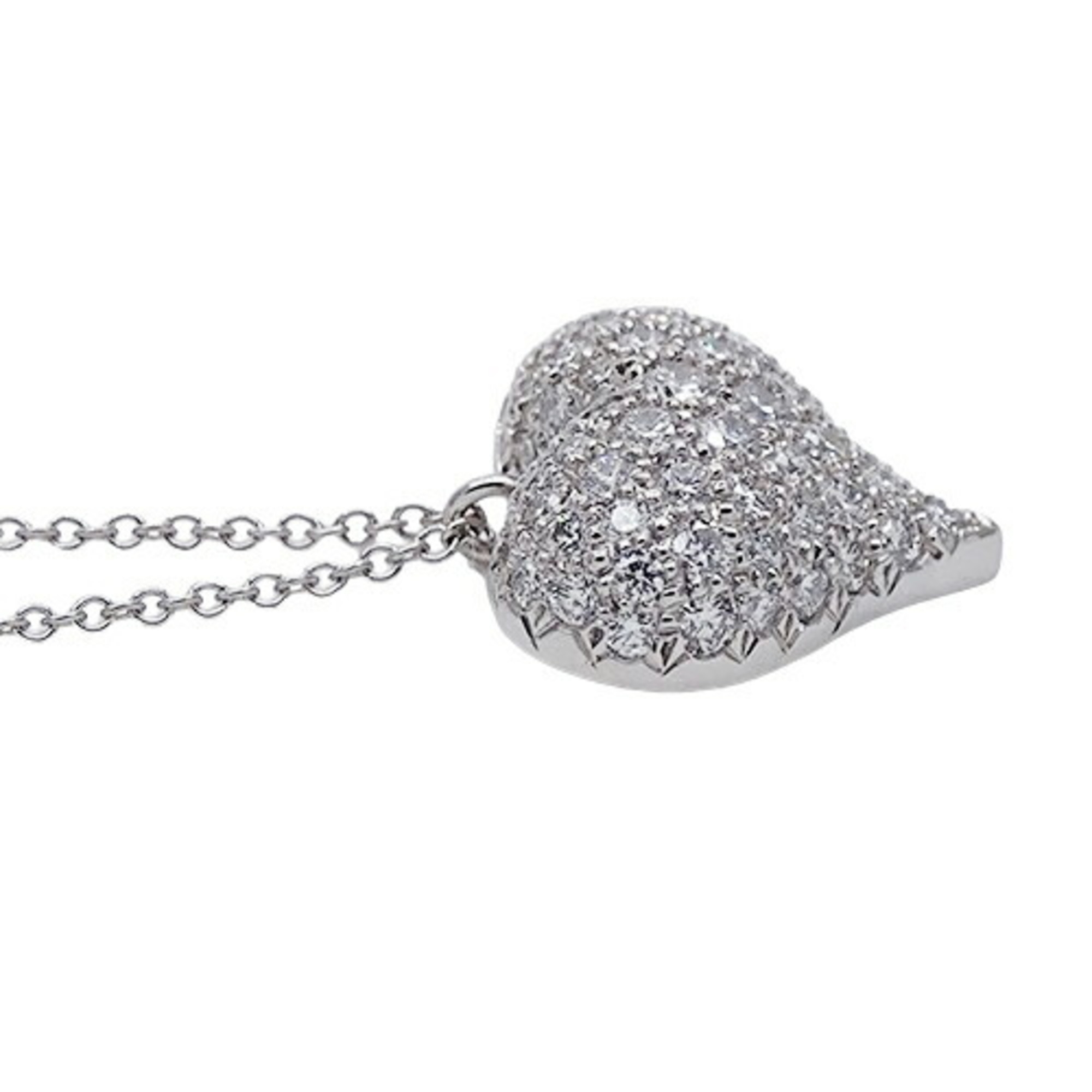 Tiffany & Co. Necklace for women, PT950, diamond, pinched heart, platinum, polished