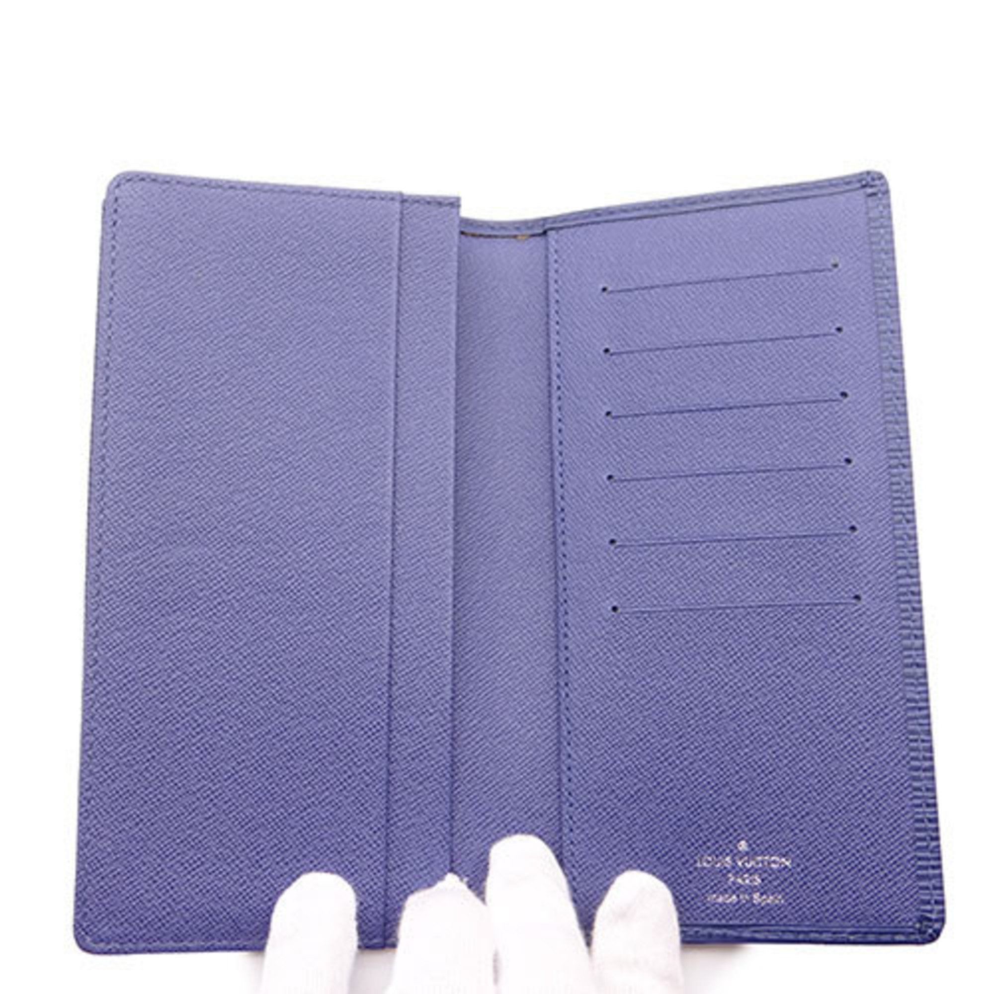Louis Vuitton LOUIS VUITTON Wallet Men's Long Epi Leather Porte Carte Credit Myrtille Blue M63215