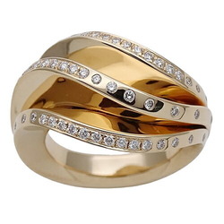 Cartier Ring for Women, 750YG Diamond, Paris Nouvelle Berg, Yellow Gold, #51, Size 10.5, Polished