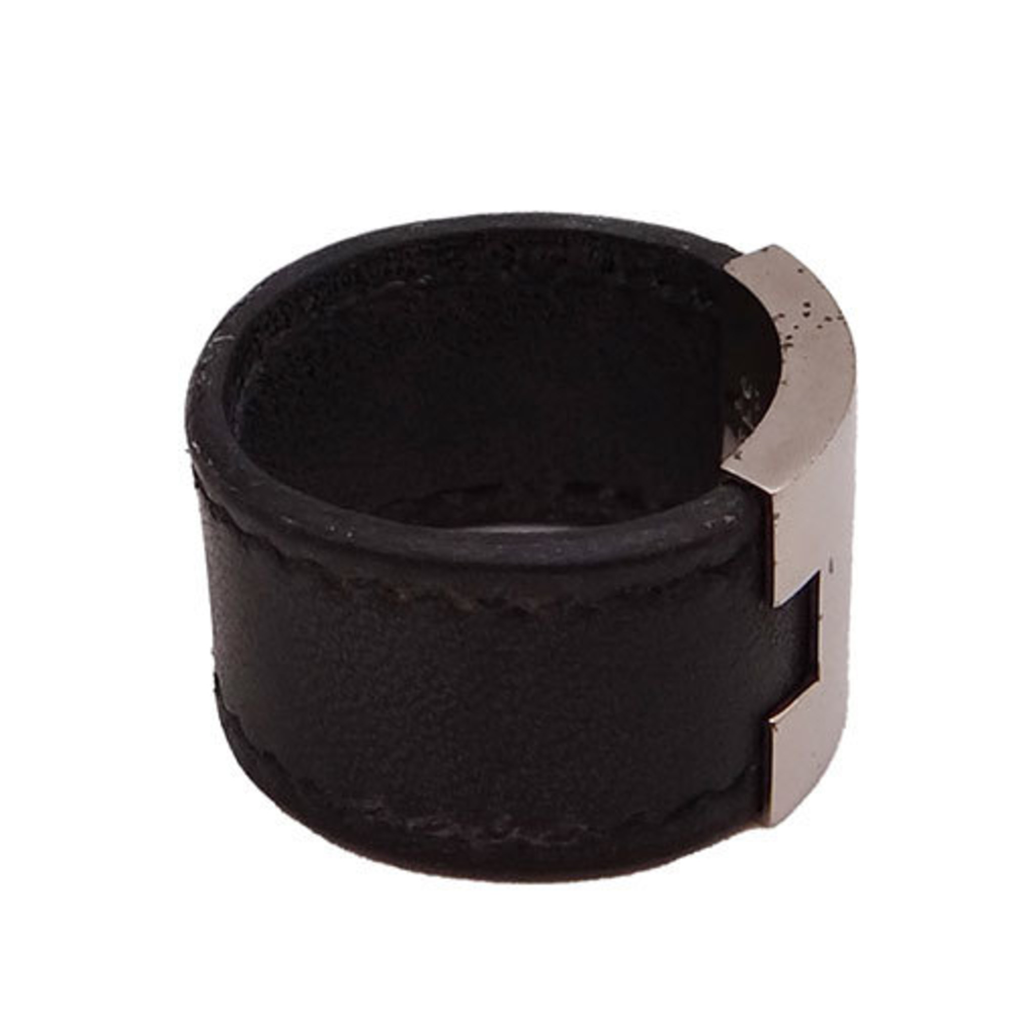 Hermes HERMES Ring Lurie L size Women's Men's Leather Black Approx. 20.5