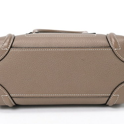 CELINE Luggage Nano 189243DRU.09SO Drummed Calfskin Suri (Greige) Handbag S-155663