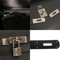 Hermes Kelly 35 Inner Stitching Box Calf Black Ruthenium Hardware G Stamp Handbag 1733 HERMES