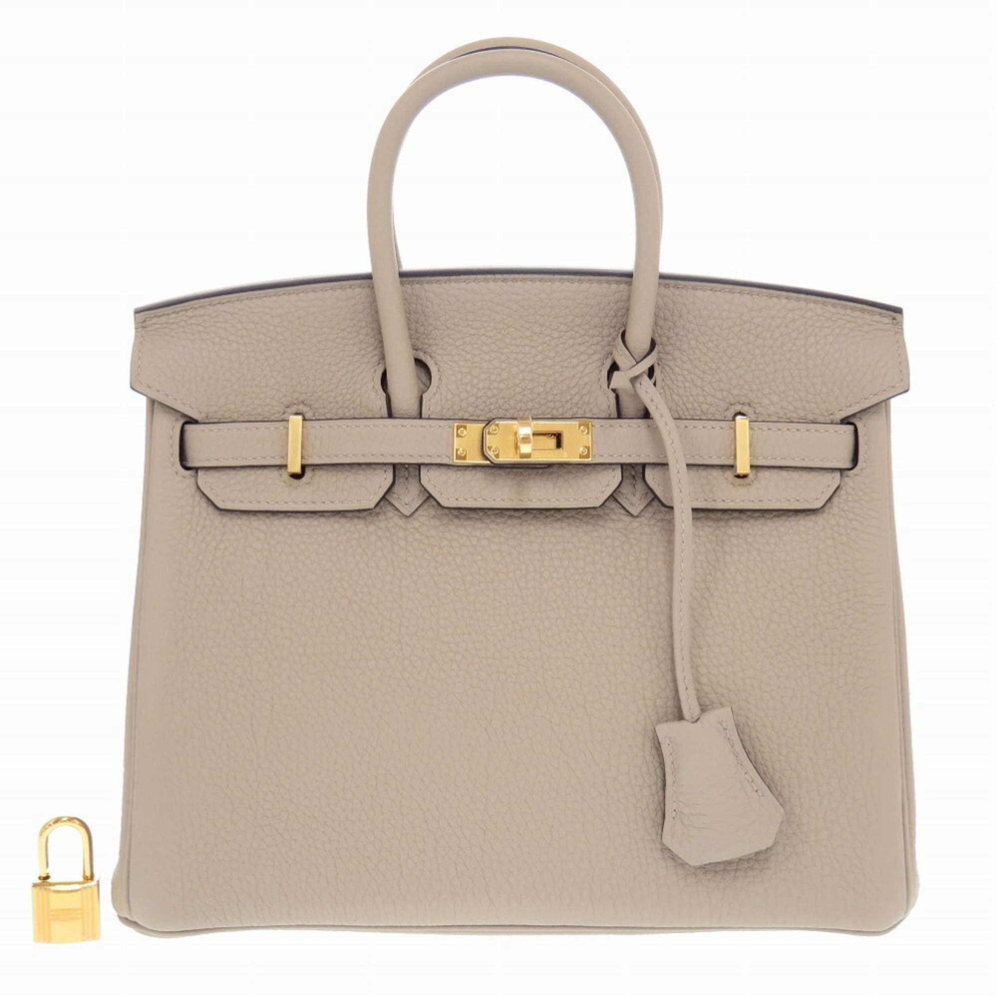 Hermes Birkin 25 Togo Tourtiere Grey U Stamp () Handbag 0022 HERMES Gritourtourelle Gritour