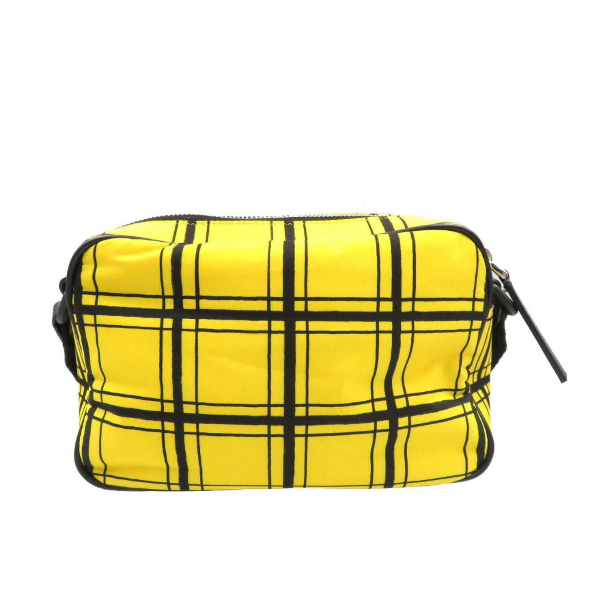 MARNI Check Nylon Yellow Black Shoulder Bag 0138MARNI