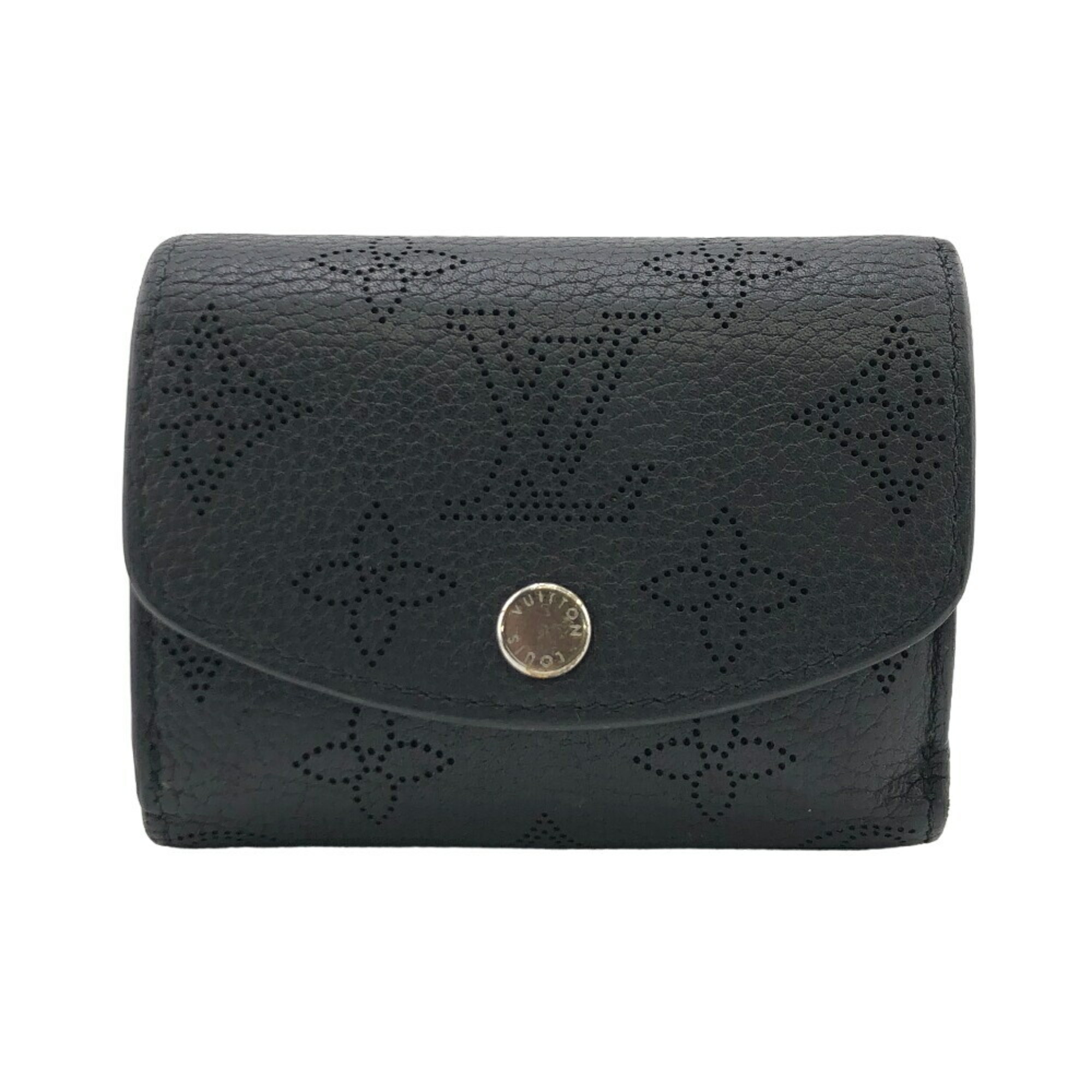 LOUIS VUITTON M62540 Iris XS Mahina Tri-fold Wallet Black Women's