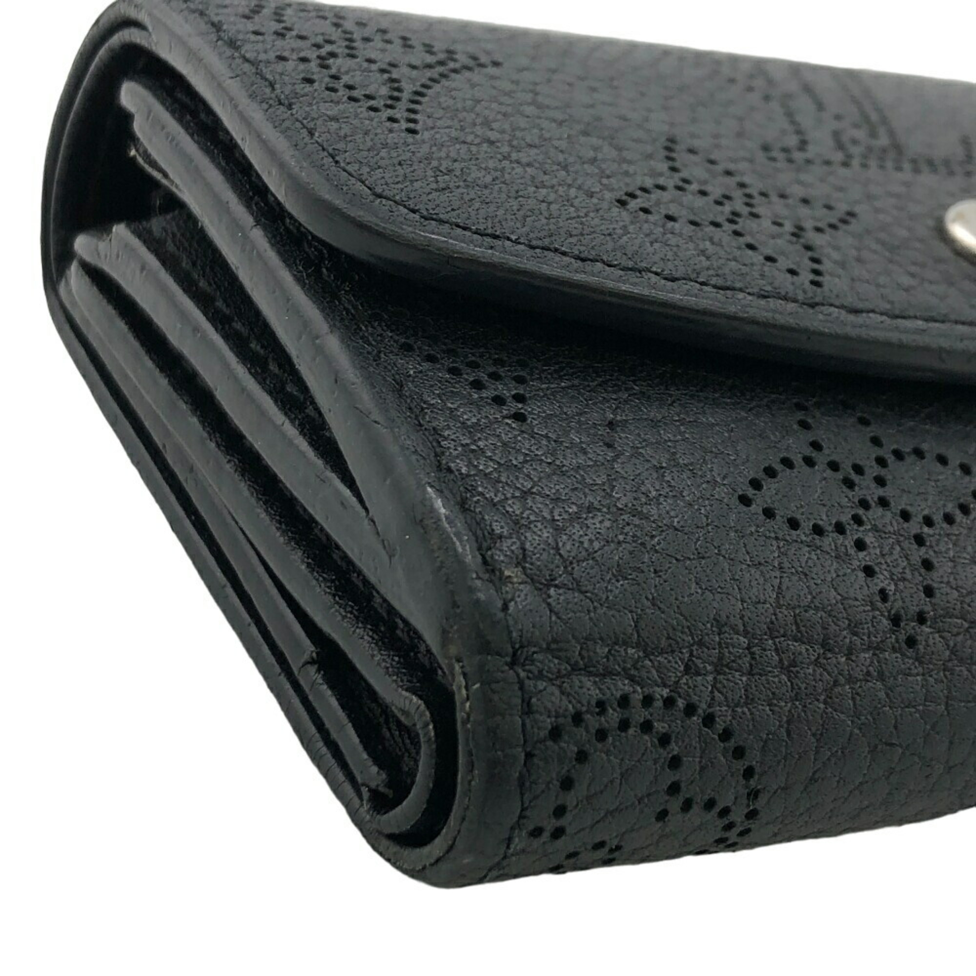 LOUIS VUITTON M62540 Iris XS Mahina Tri-fold Wallet Black Women's