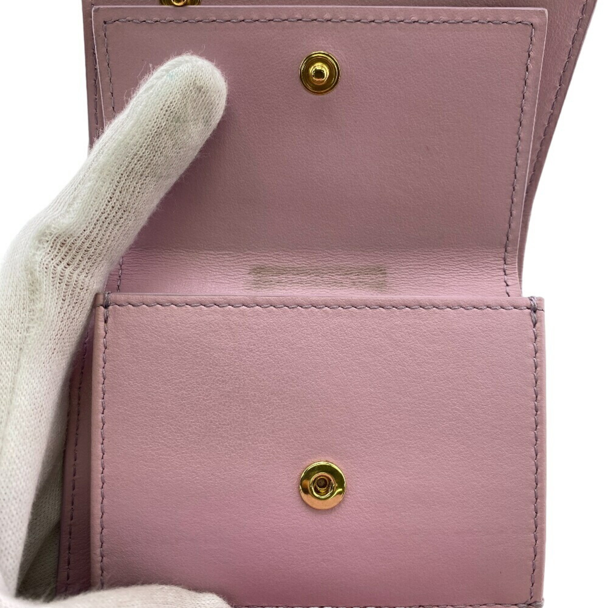 CELINE Small Trifold Wallet Pink Women's