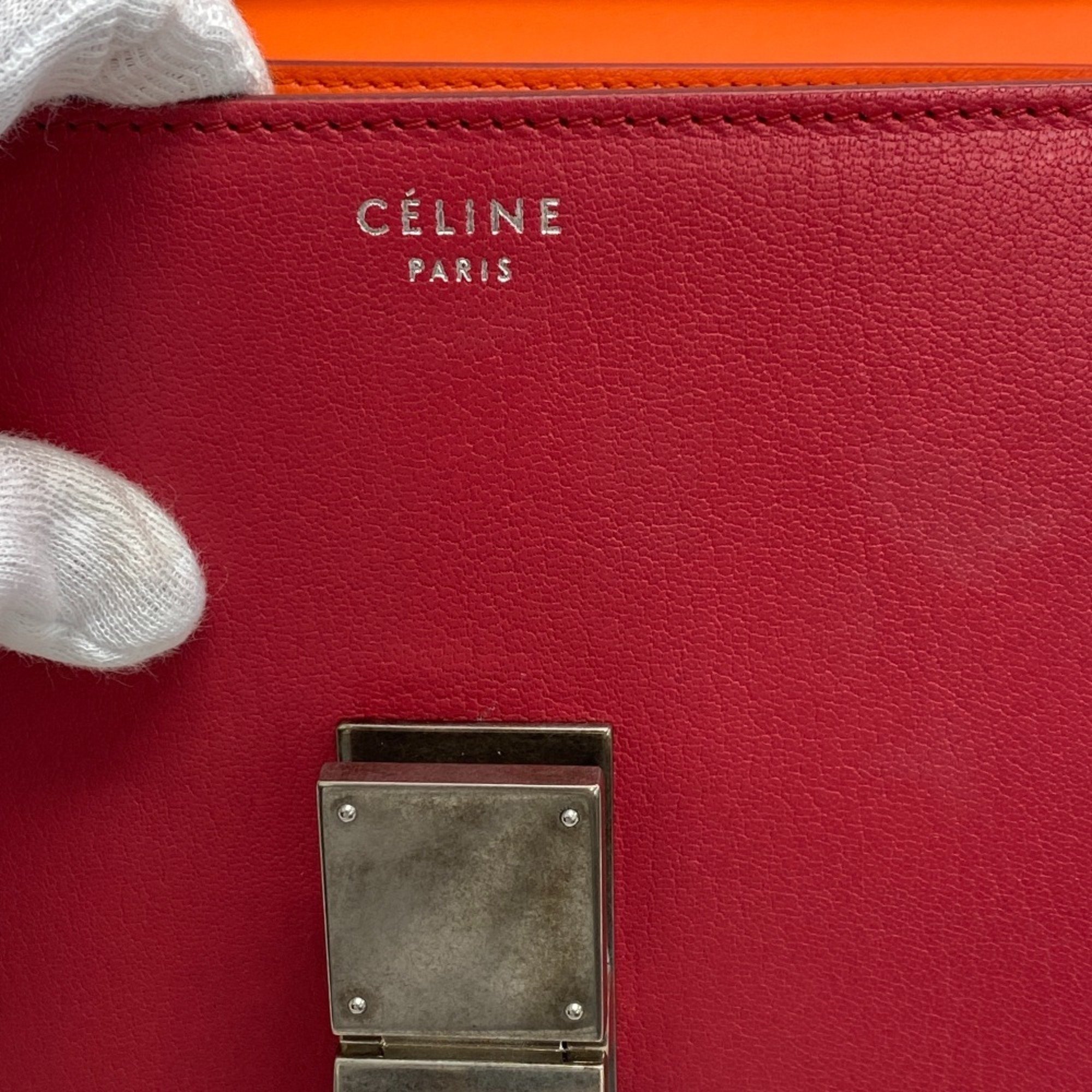 CELINE Classic Box Shoulder Bag Pink Women's