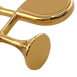 HERMES Hermes Cor Trumpet Motif Earrings Gold Women's