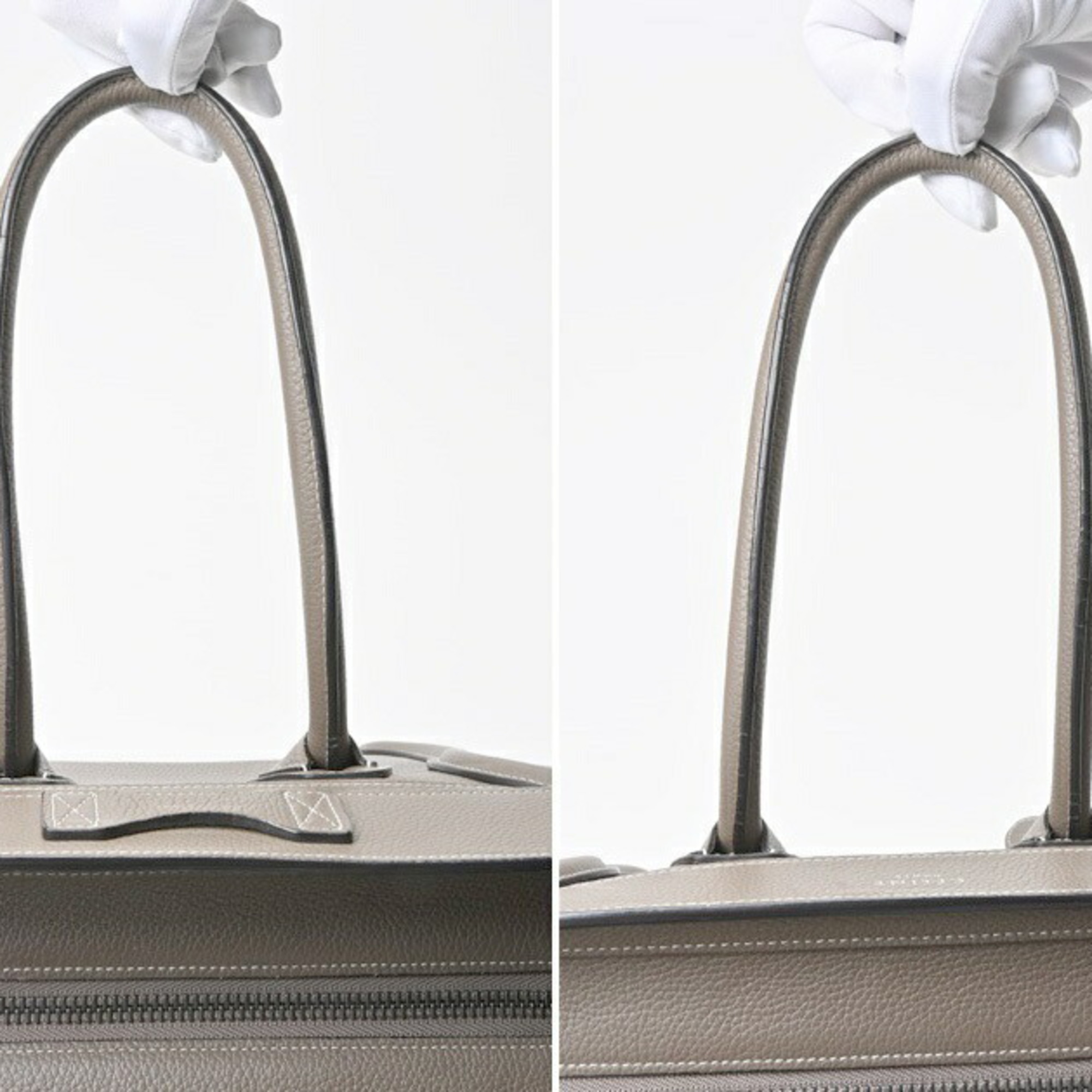 CELINE Luggage Micro Handbag 189793DRU.09SO 167793DRU.09SO Drummed Calfskin Suri (Greyish Beige) S-155662