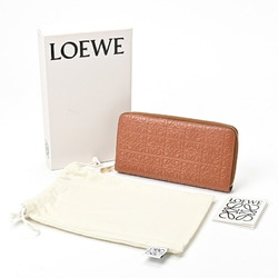 LOEWE Repeat Anagram Zip Around Wallet Leather Camel E-155670