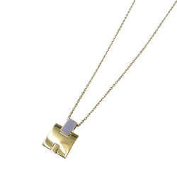 Hermes Irene H motif metal gold purple necklace 0155HERMES