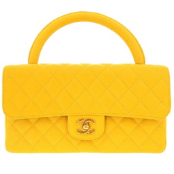 Chanel Matelasse Caviar Skin Yellow 4th Series Coco Mark Handbag 0114 CHANEL