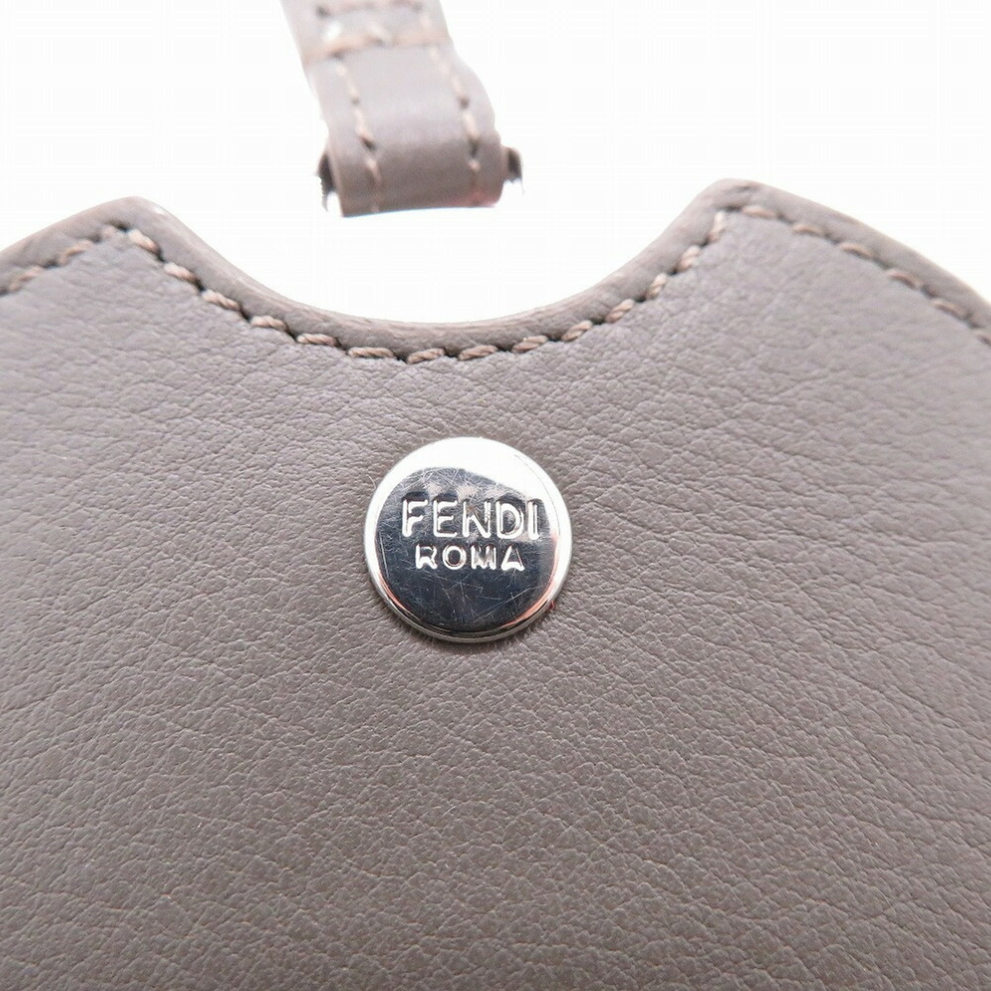 Fendi Monster Mirror Charm Keychain Leather/Fur Grey 0101FENDI