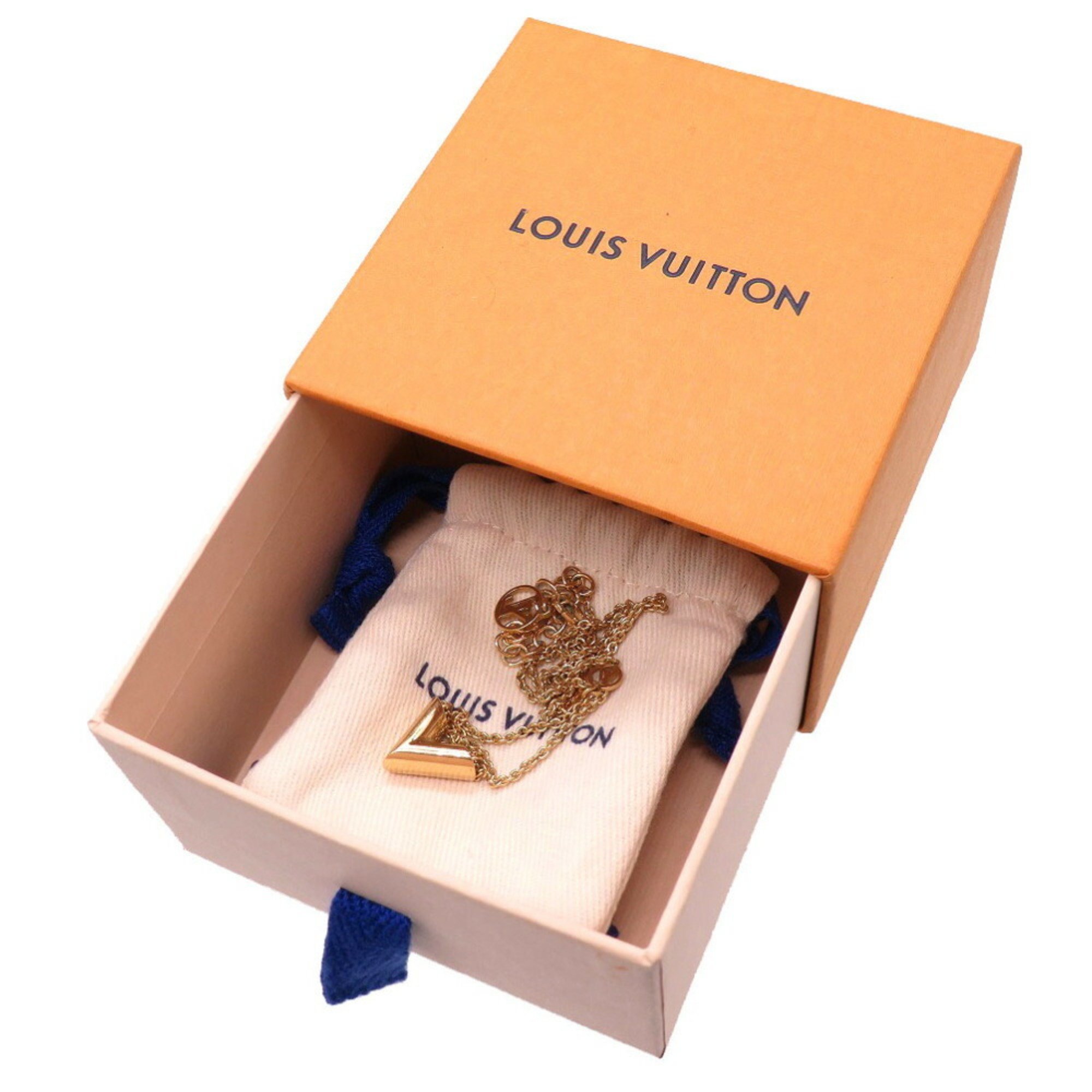 Louis Vuitton Essential V M00857 Gold Necklace LV 0079 LOUIS VUITTON