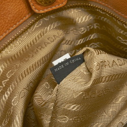 Prada Vitello Dino Shoulder Bag Tote Brown Leather Women's PRADA