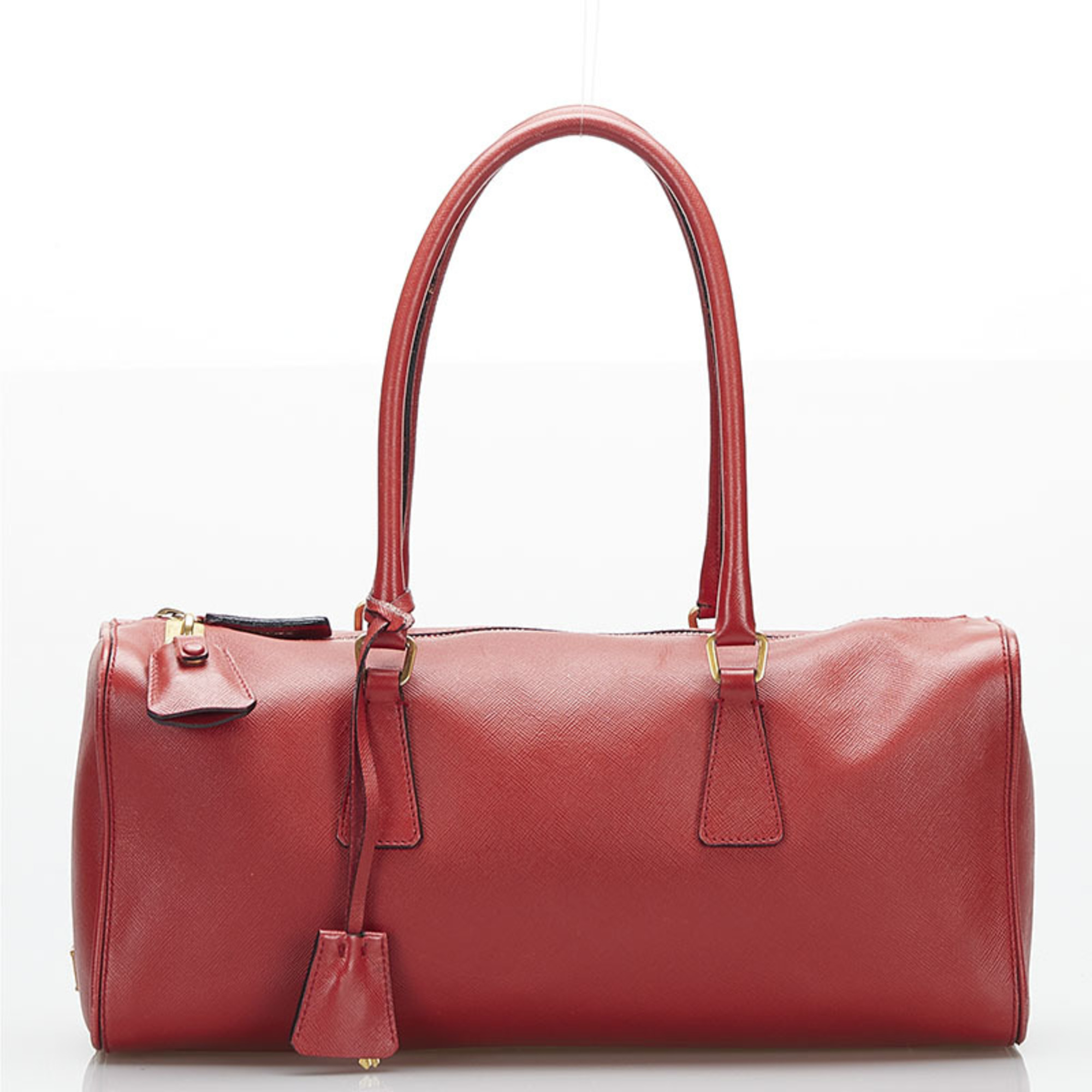 Prada Boston Handbag BR0227 Red Leather Women's PRADA