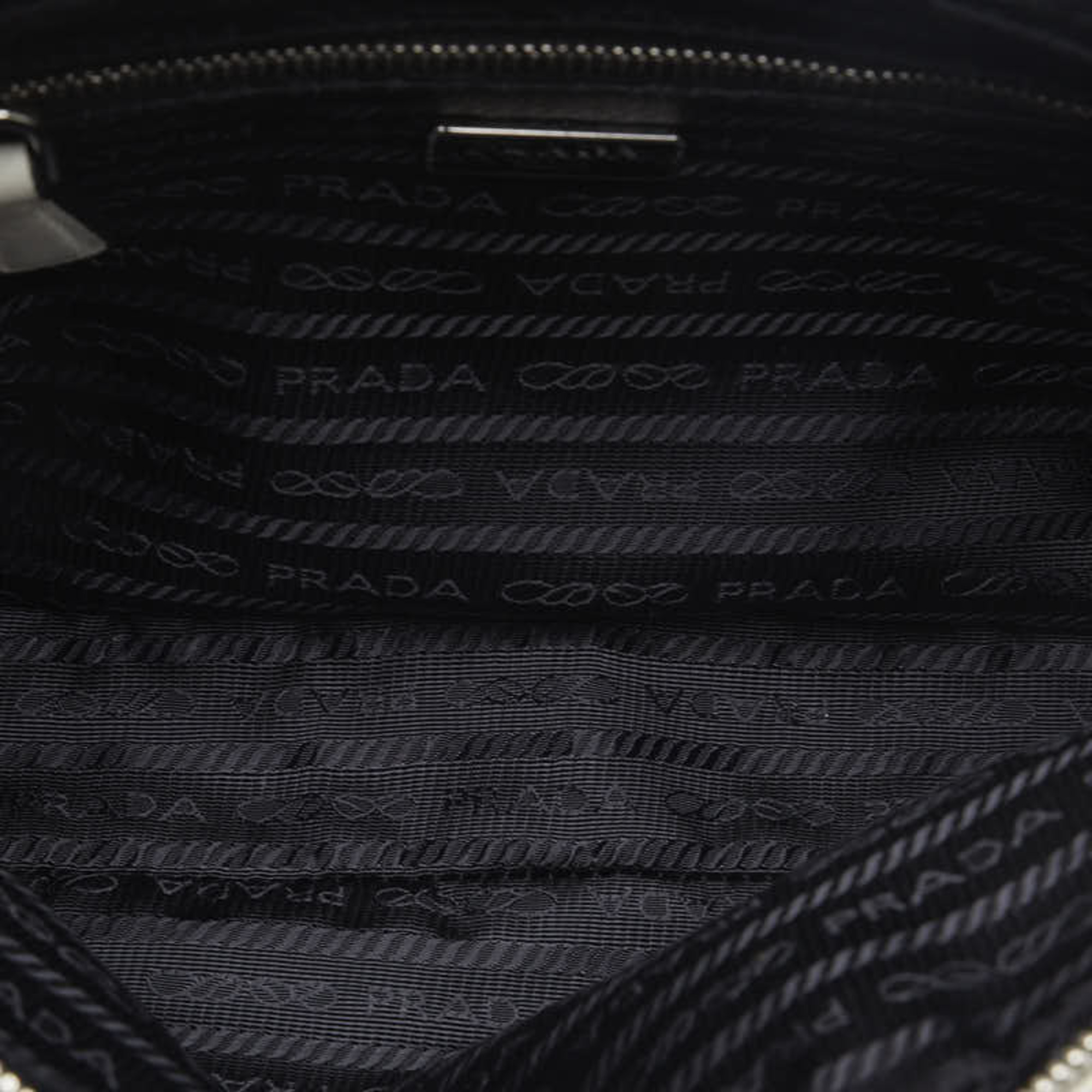 PRADA CITI FORI Punching Chain Handbag 1BB017 White Leather Women's