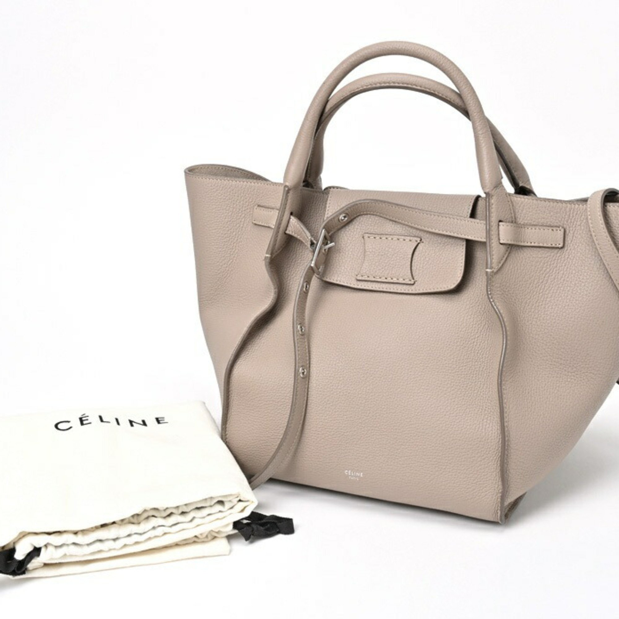 CELINE Big Bag Small 18931 Kataoshi Leather Greige E-155724