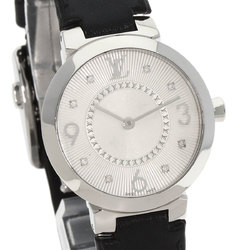 Louis Vuitton Q12MG Tambour Watch Stainless Steel Leather Women's LOUIS VUITTON
