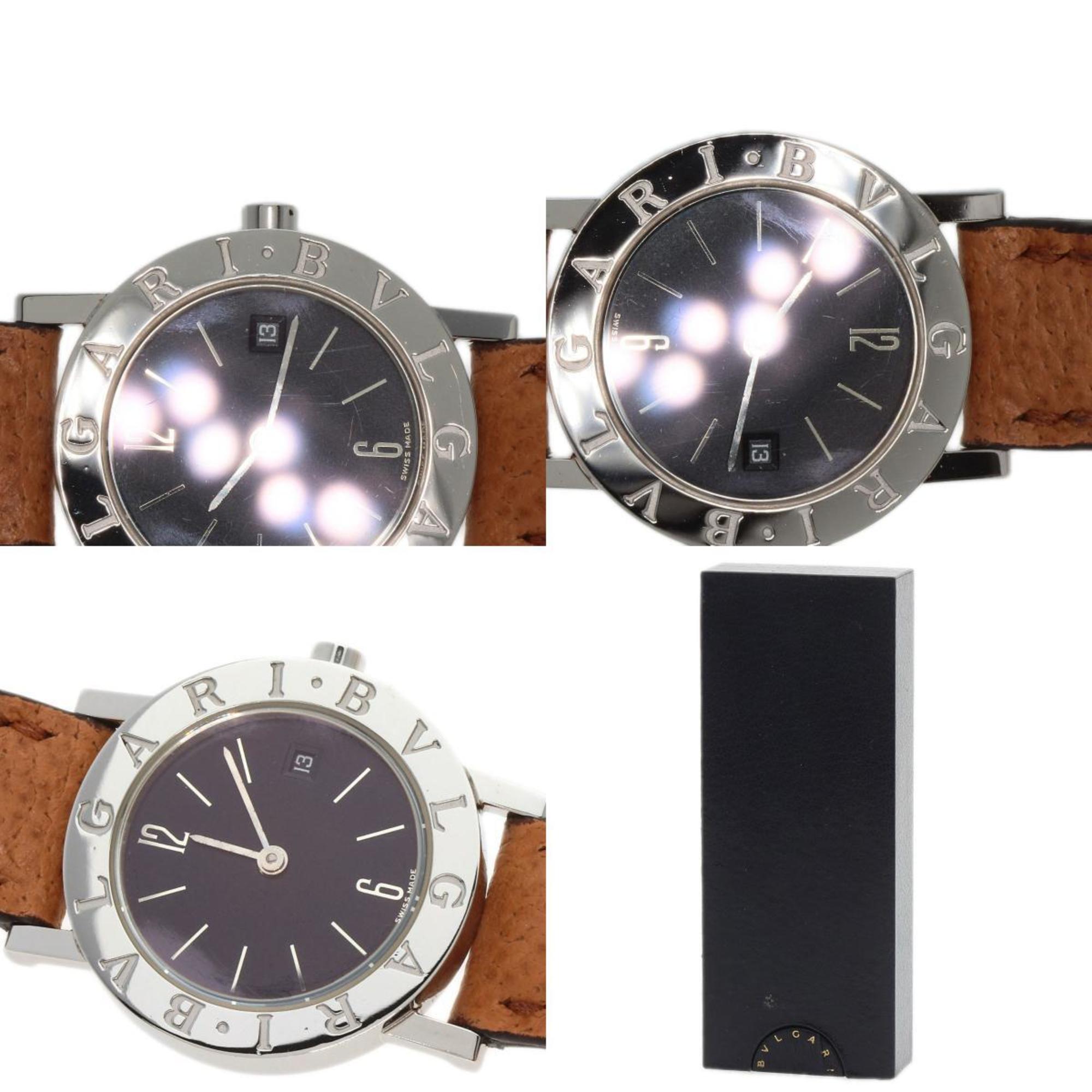 BVLGARI BZ26SLD Wristwatch Stainless Steel Leather Women's