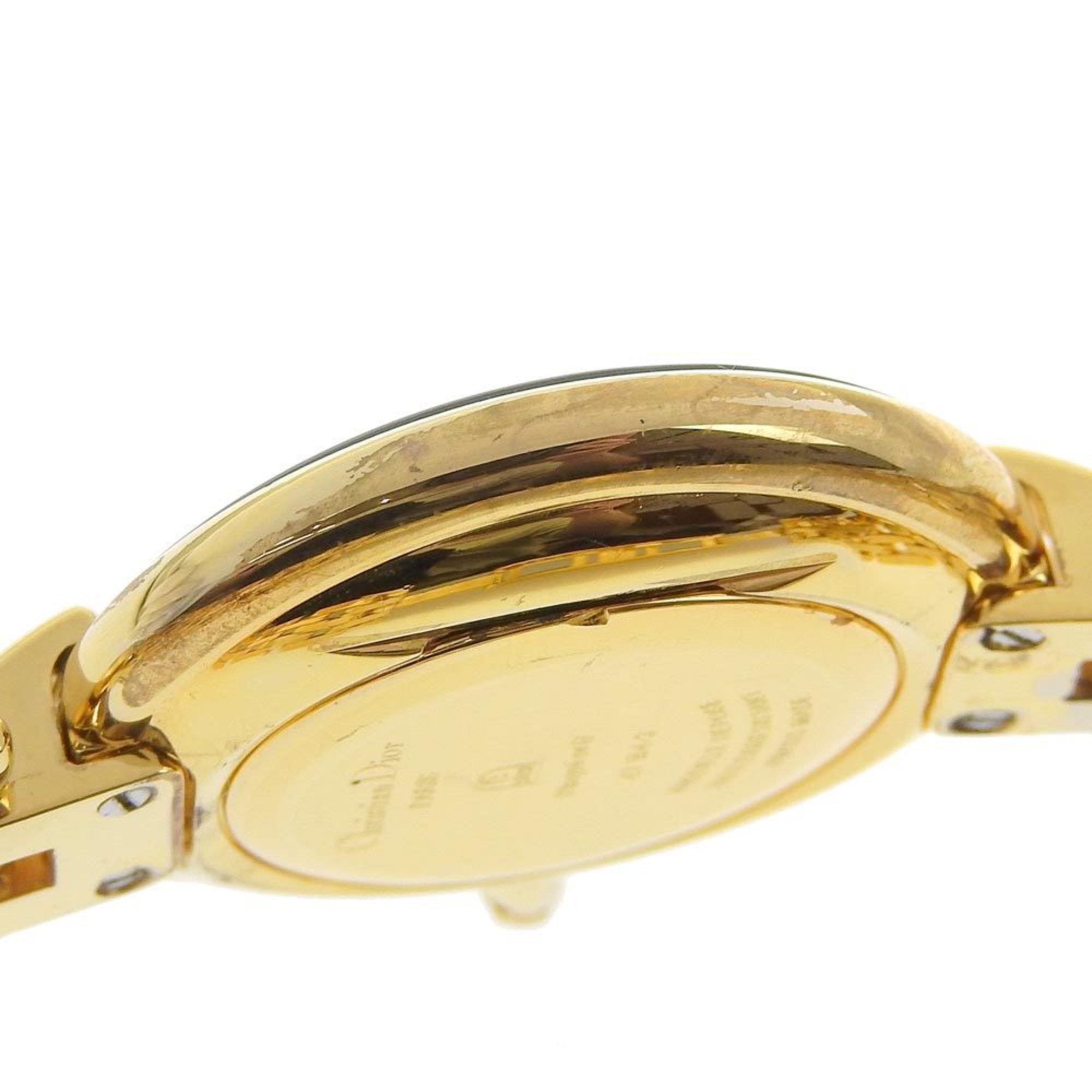 Christian Dior Bagira Watch 47154-3 Gold Plated Quartz Analog Display Black Dial Boys