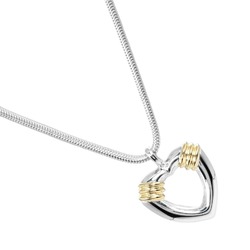 Tiffany & Co. Heart Necklace Snake Chain Silver 925 K18 Gold Approx. 10.82g