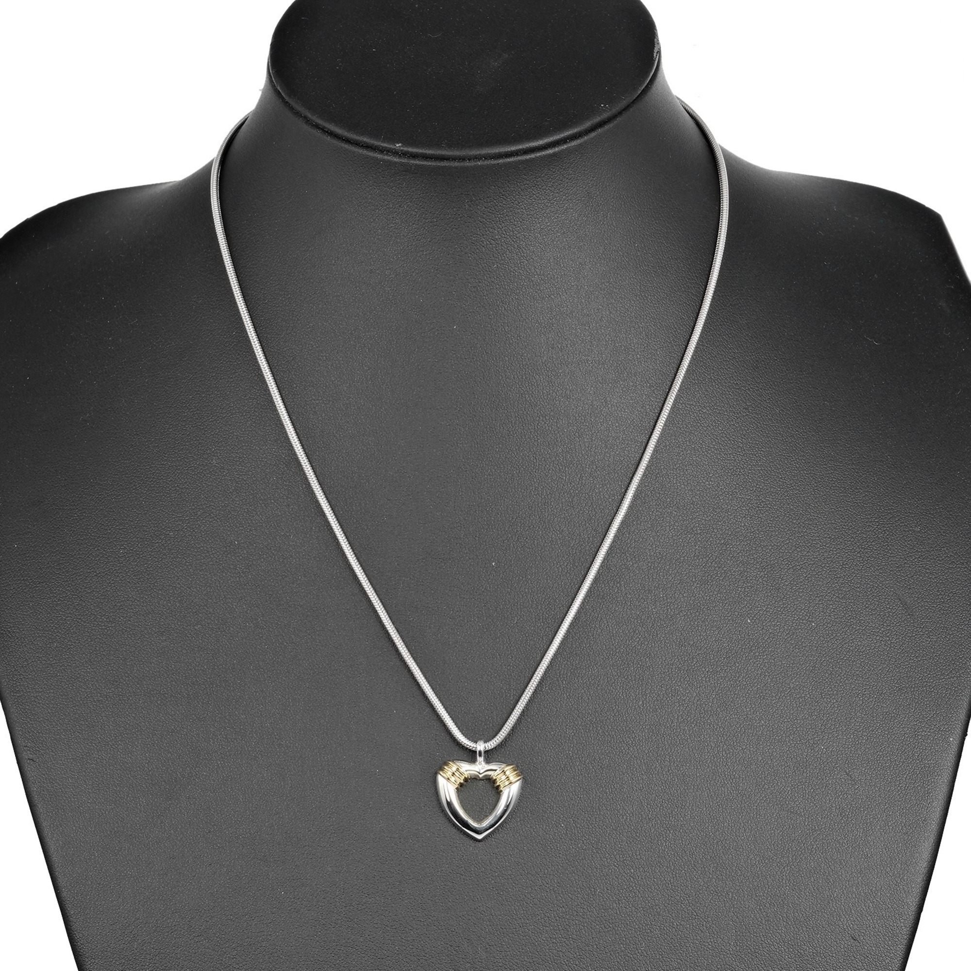 Tiffany & Co. Heart Necklace Snake Chain Silver 925 K18 Gold Approx. 10.82g
