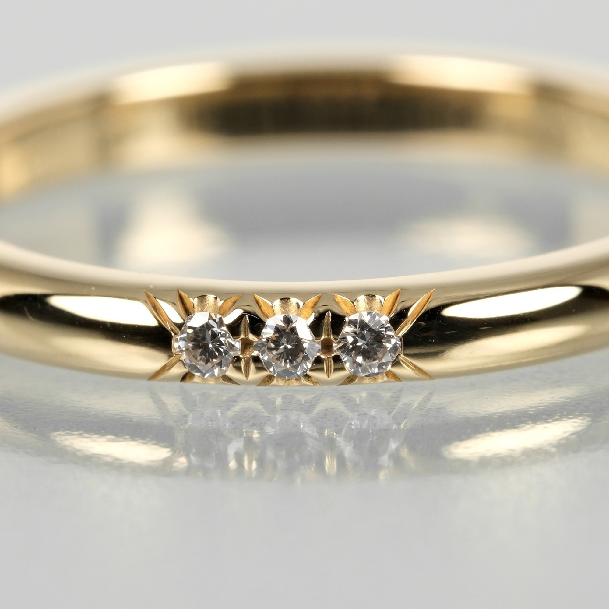 Tiffany Forever Classic Band Size 6.5 Ring, K18YG Yellow Gold, 3P Diamond, Approx. 2.34g