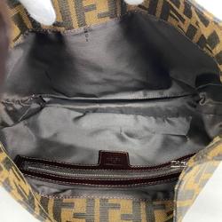 Fendi Shoulder Bag Zucca Nylon Canvas Brown Women's