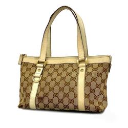 Gucci Tote Bag GG Canvas 141471 Brown Beige Women's