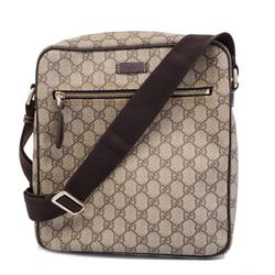 Gucci Shoulder Bag GG Supreme 201448 Brown Champagne Women's
