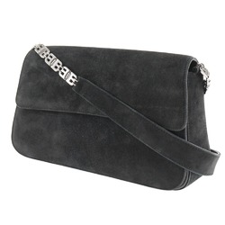 BALLY Shoulder Bag Suede Black A5 Type Women's H150224073