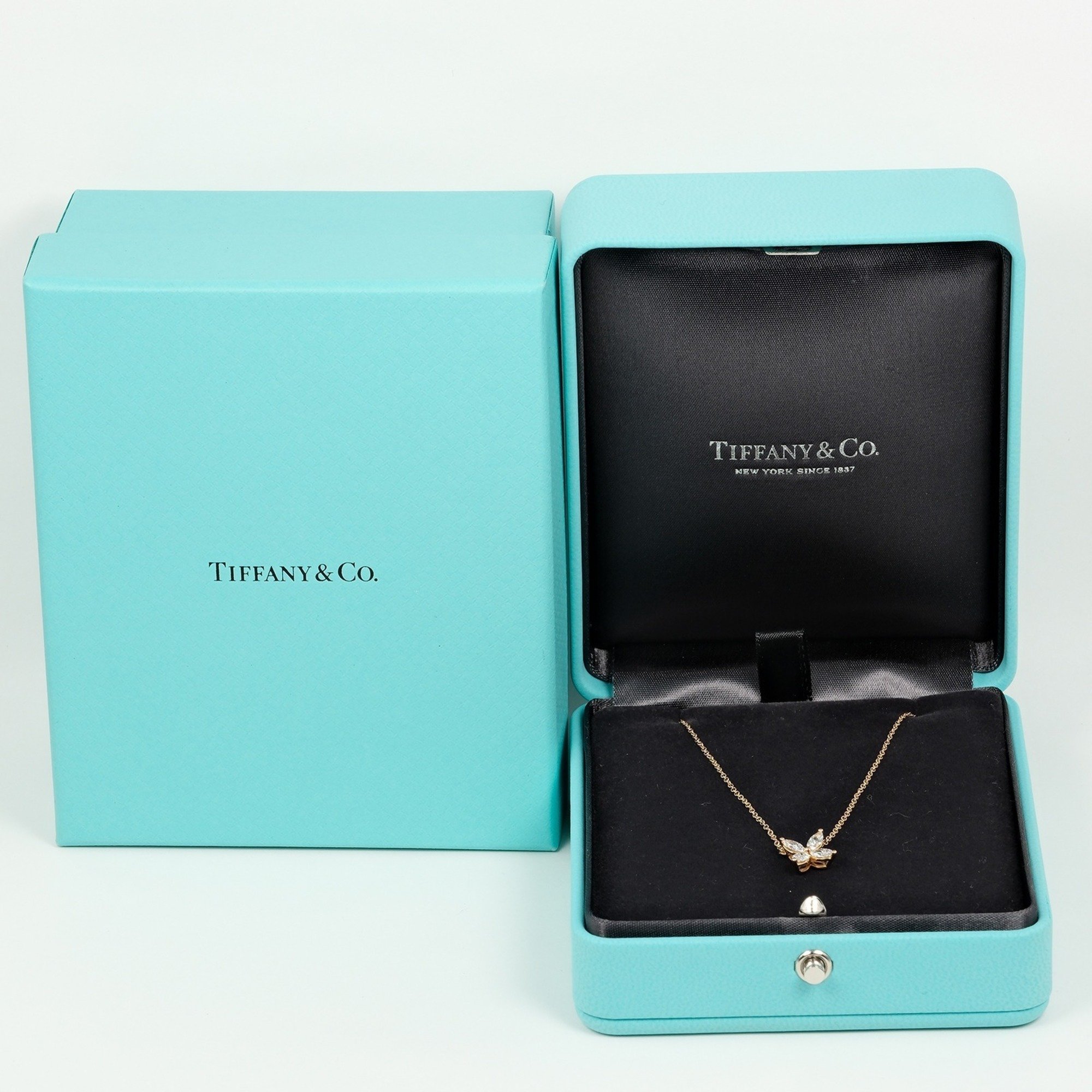 Tiffany & Co. Victoria Medium Necklace, K18PG, Pink Gold, Diamond, Approx. 2.21g