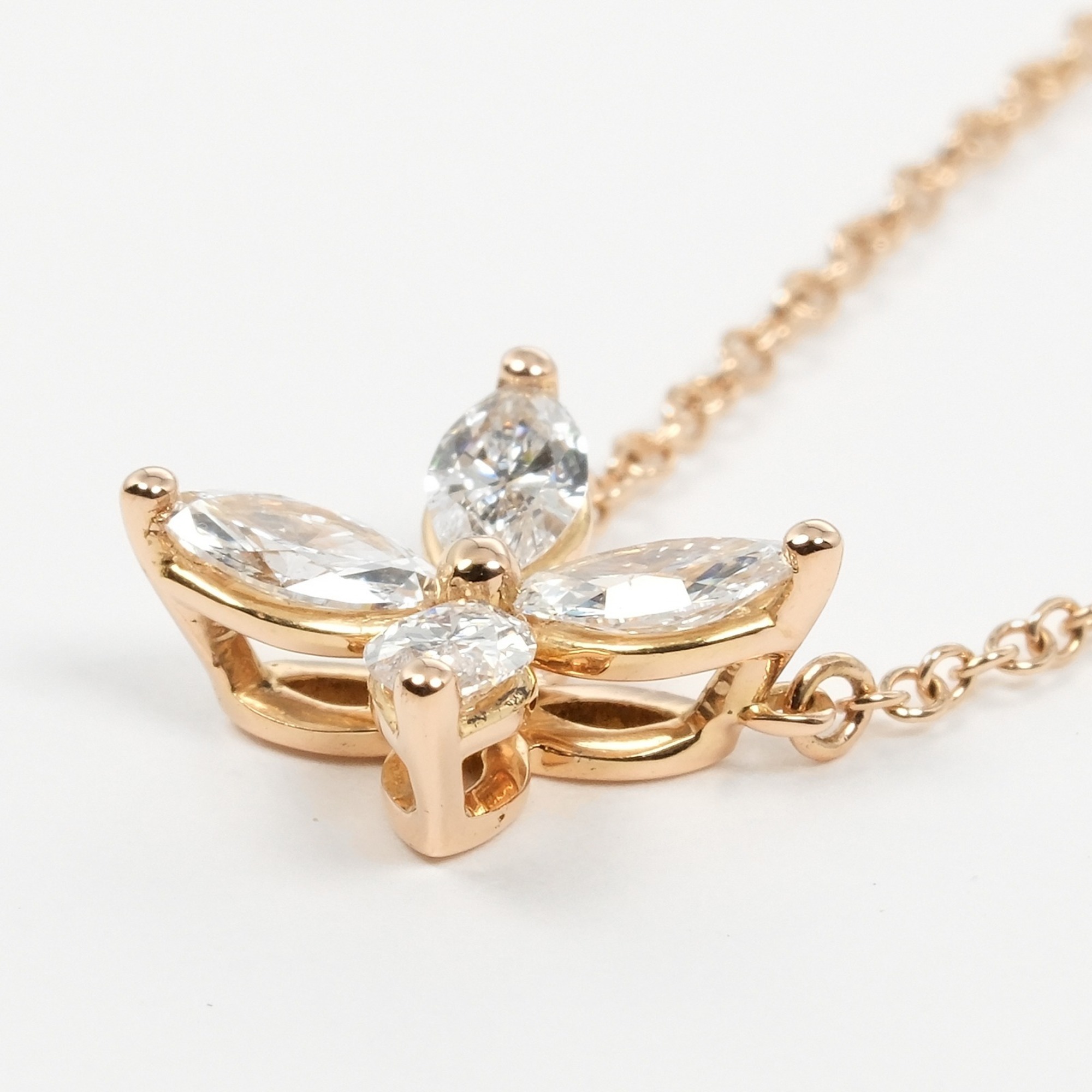 Tiffany & Co. Victoria Medium Necklace, K18PG, Pink Gold, Diamond, Approx. 2.21g