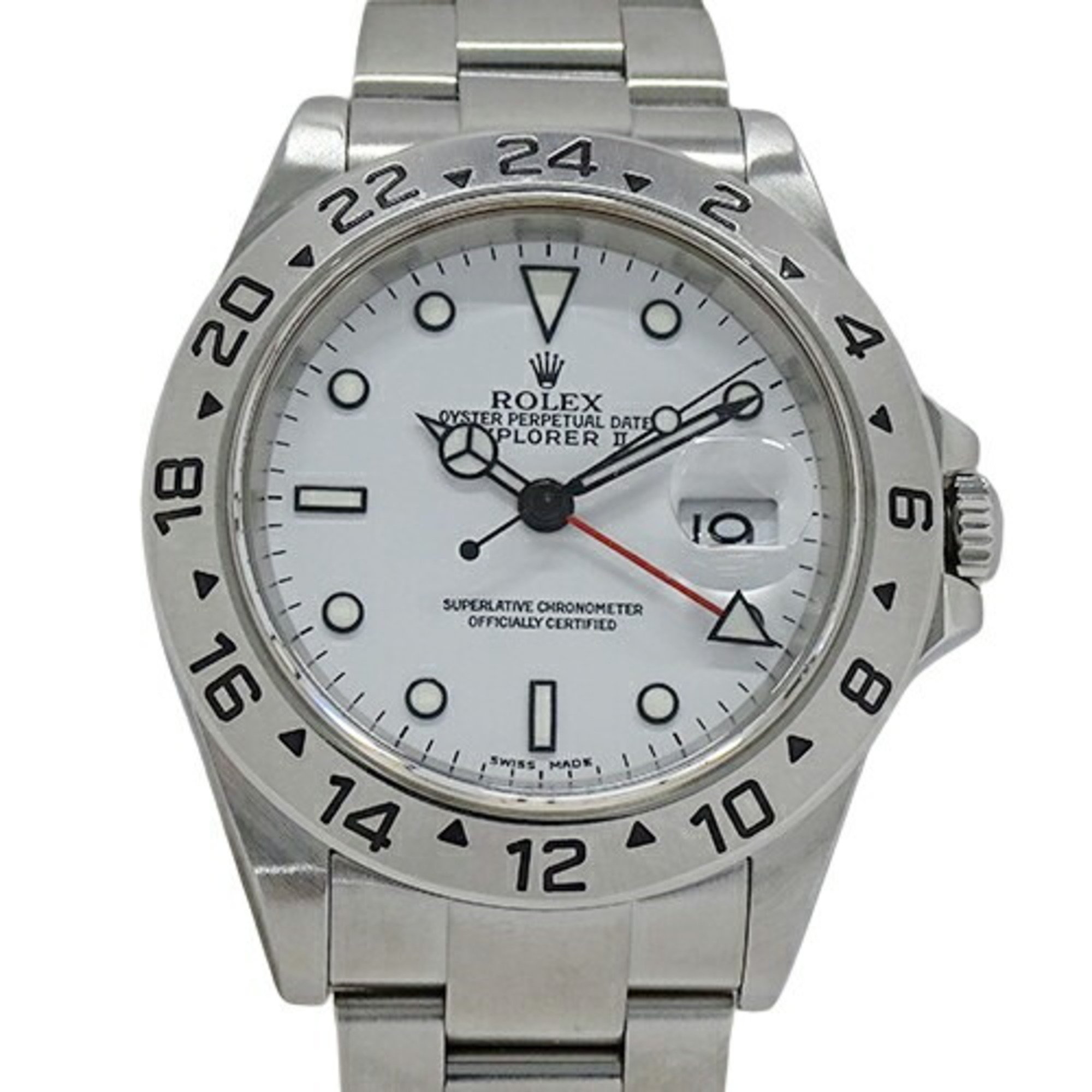 Rolex ROLEX Explorer II 16570 F serial number Men's watch Date Automatic AT Stainless steel SS Silver White Polished