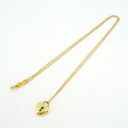 Tiffany Necklace Heart Lock K18YG Yellow Gold Women's