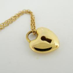 Tiffany Necklace Heart Lock K18YG Yellow Gold Women's