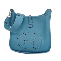 Hermes Shoulder Bag Evelyn 3PM □N Stamped Taurillon Clemence Blue Jean Women's