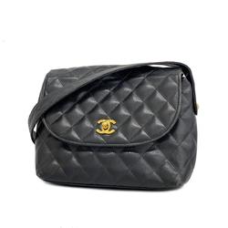 Chanel Shoulder Bag Matelasse Brilliant Caviar Skin Black Women's
