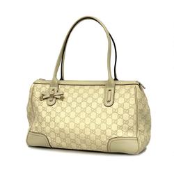Gucci Tote Bag Guccissima 177052 Leather Grey Champagne Women's
