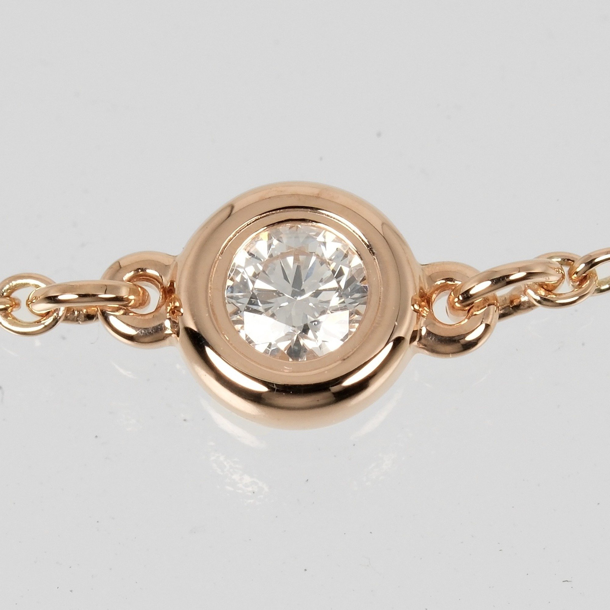 Tiffany & Co. By the Yard Bracelet, K18PG, Pink Gold, Diamond, Approx. 1.38g