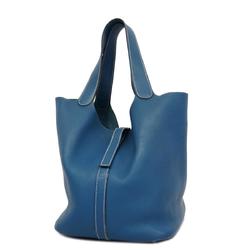 Hermes handbag Picotin GM H stamp Taurillon Clemence blue jean ladies