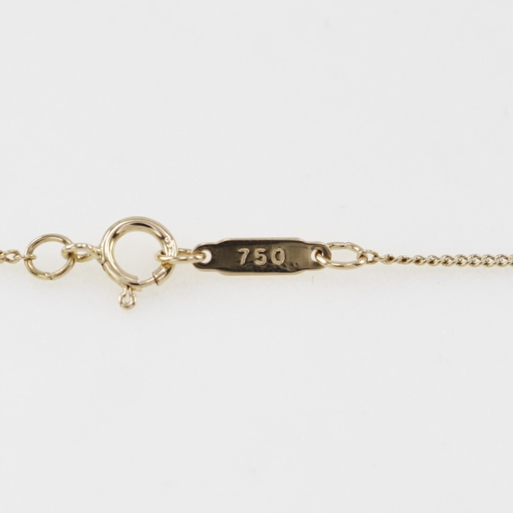 Tiffany & Co. Chain Cross Heart Necklace, K18 Yellow Gold x Rhodochrosite, approx. 3.6g, Heart, Women's