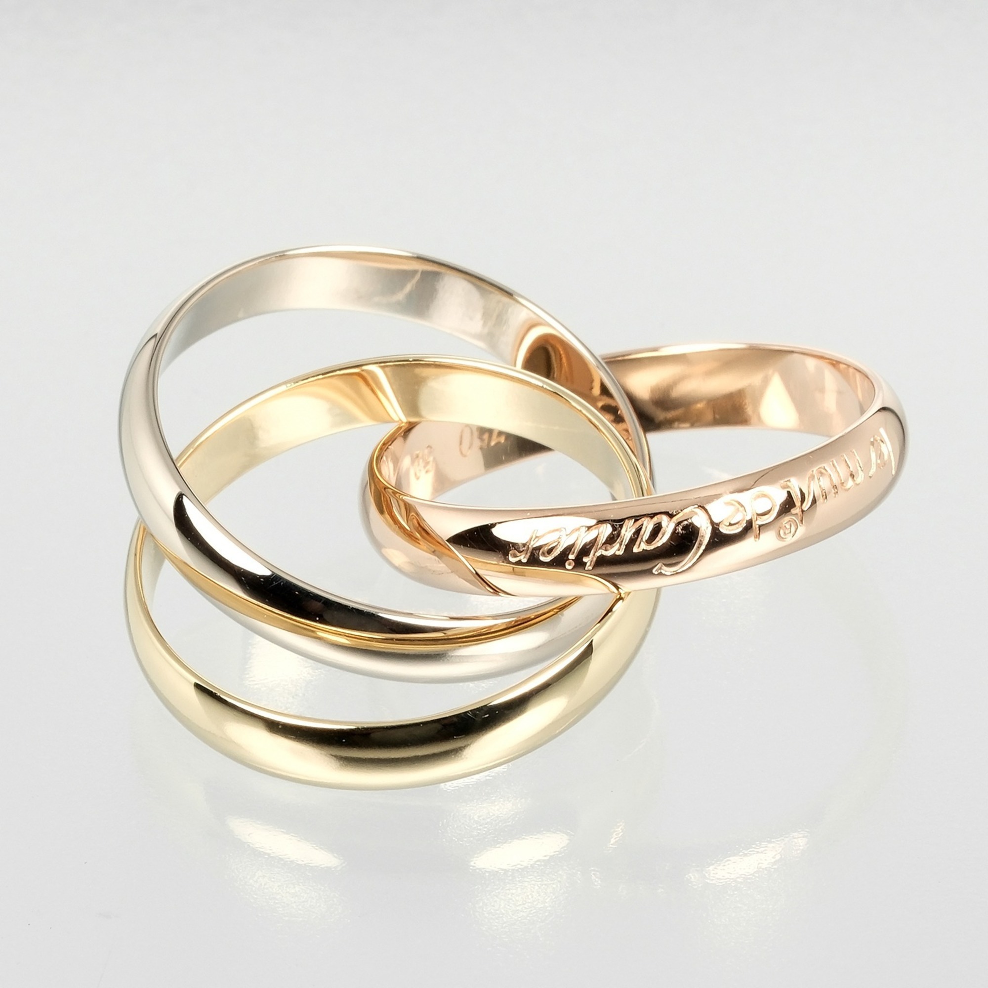 Cartier Trinity Ring, size 11.5, K18 gold, YG, PG, WG, approx. 7.75g
