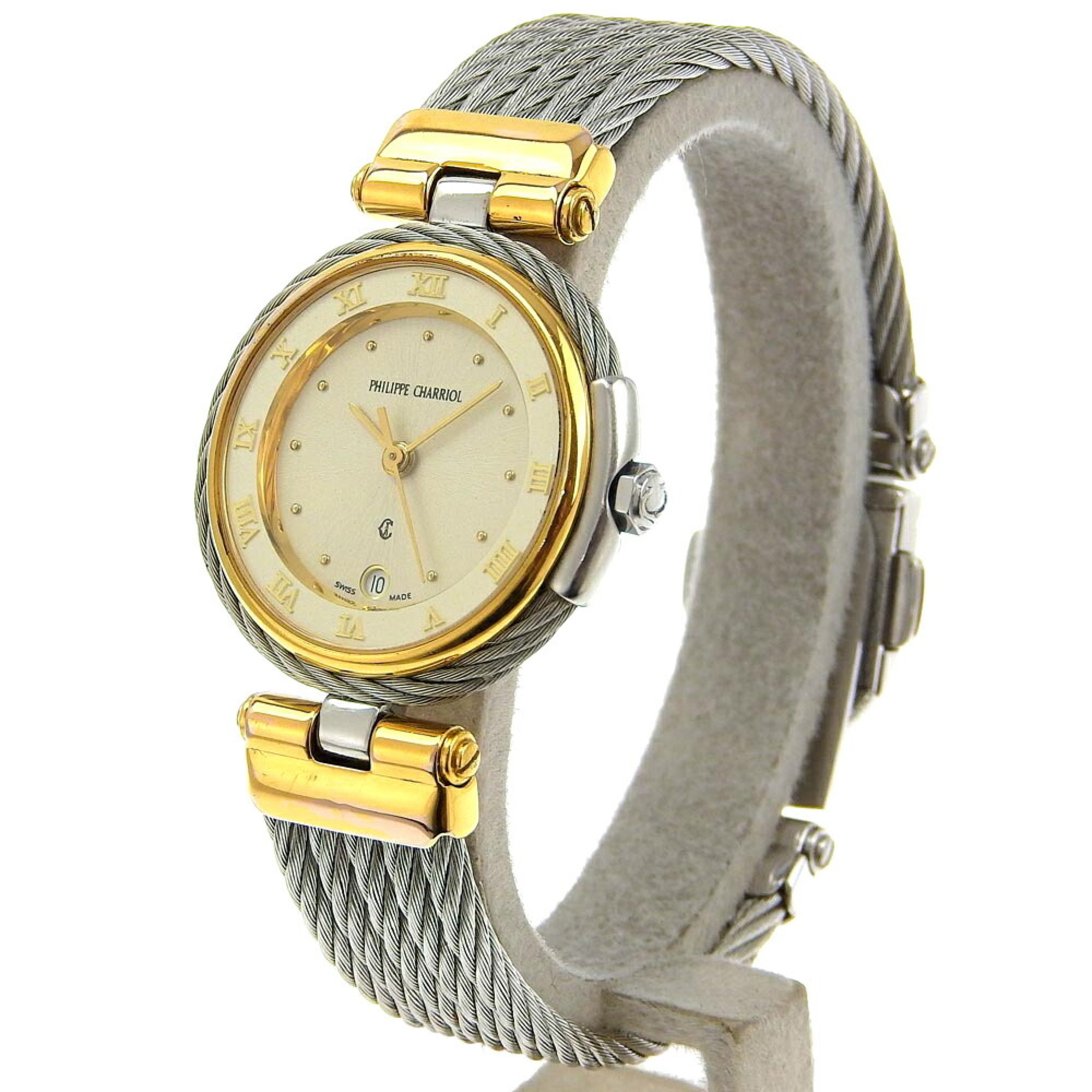 CHARRIOL Celtic Watch Stainless Steel Gold Quartz Analog Display Dial Women's