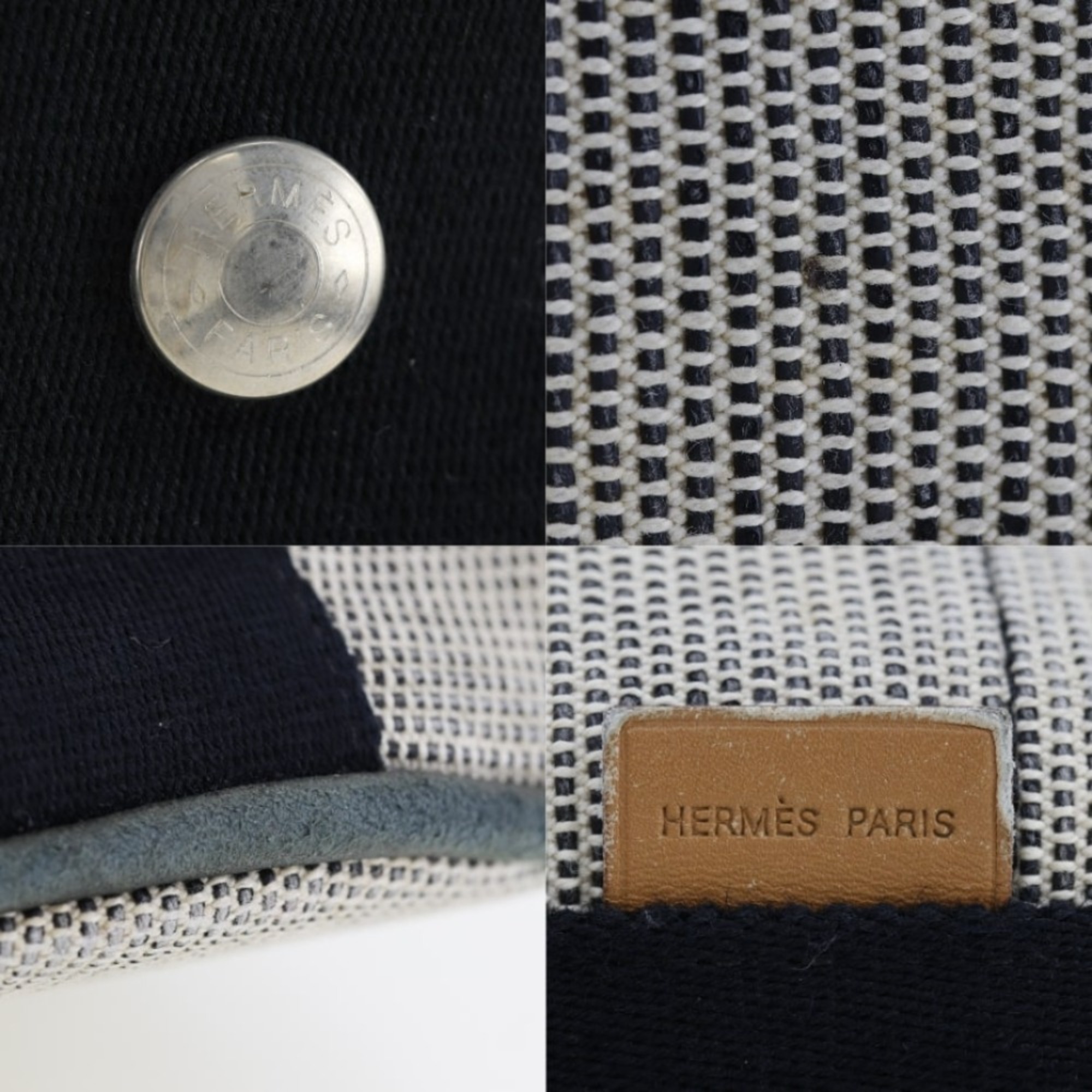 Hermes HERMES Sakso PM handbag canvas snap button ladies