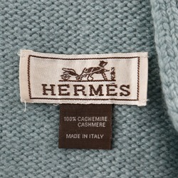 HERMES Scarf Cashmere Light Blue Unisex H190523344