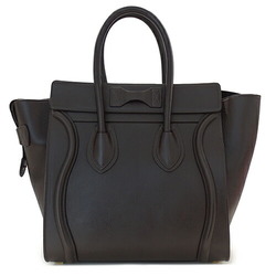 CELINE Women's Handbag Leather Luggage Micro Shopper Dark Brown 167793SSA 10AN