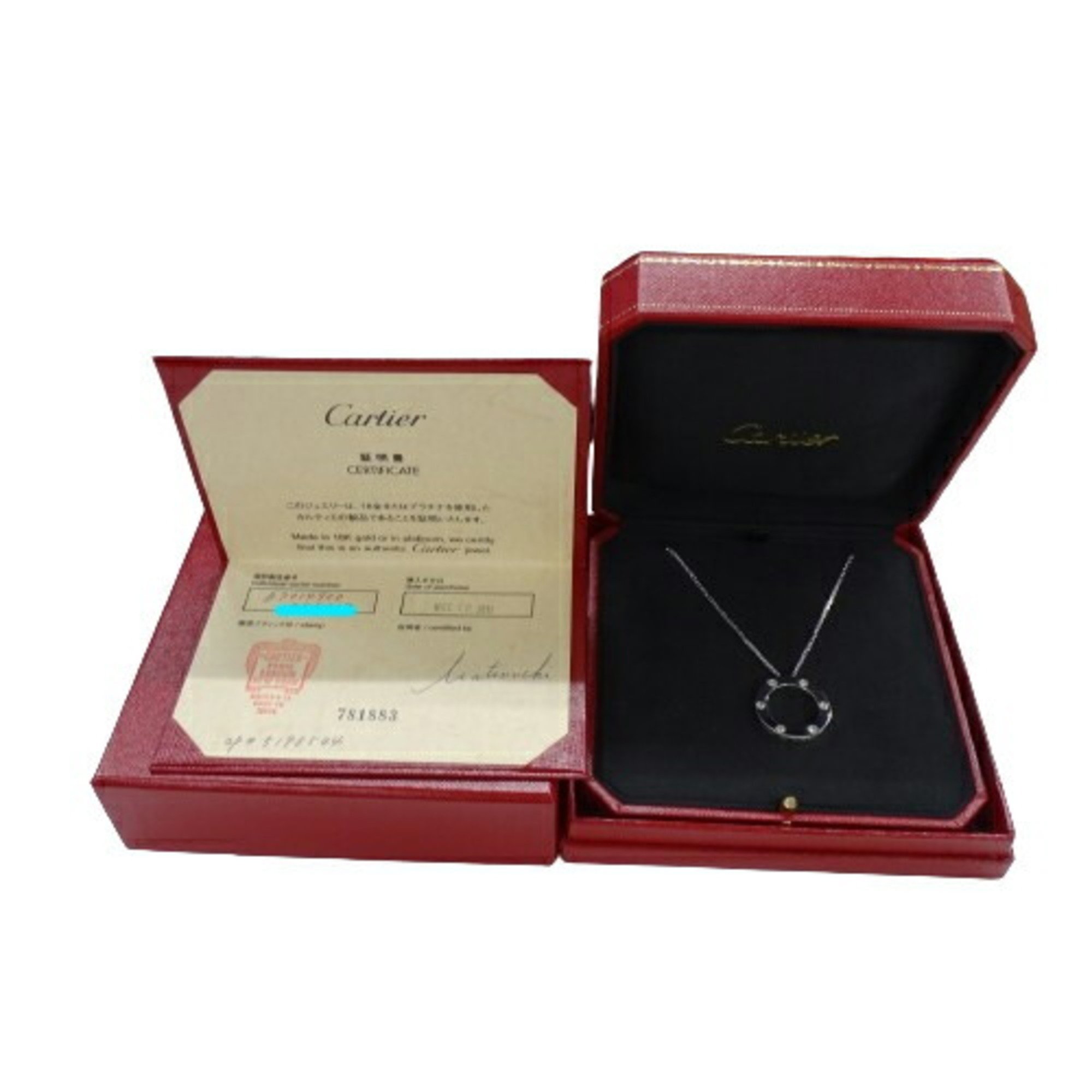 Cartier Necklace for Women 750WG 6P Diamond Love Circle LOVE White Gold B7014900 Polished